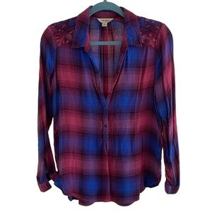 Lucky Brand embroidered Western button down